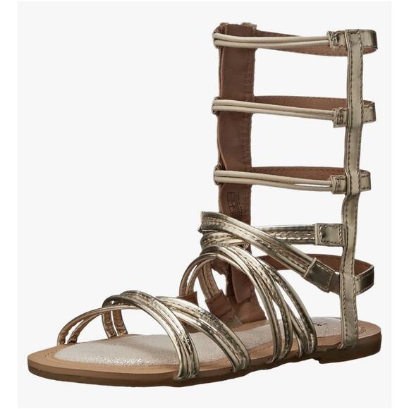 Stuart Weitzman Girls Camia Spartalo Gladiator Sandals Champagne Gold Size 4 - Picture 12 of 13